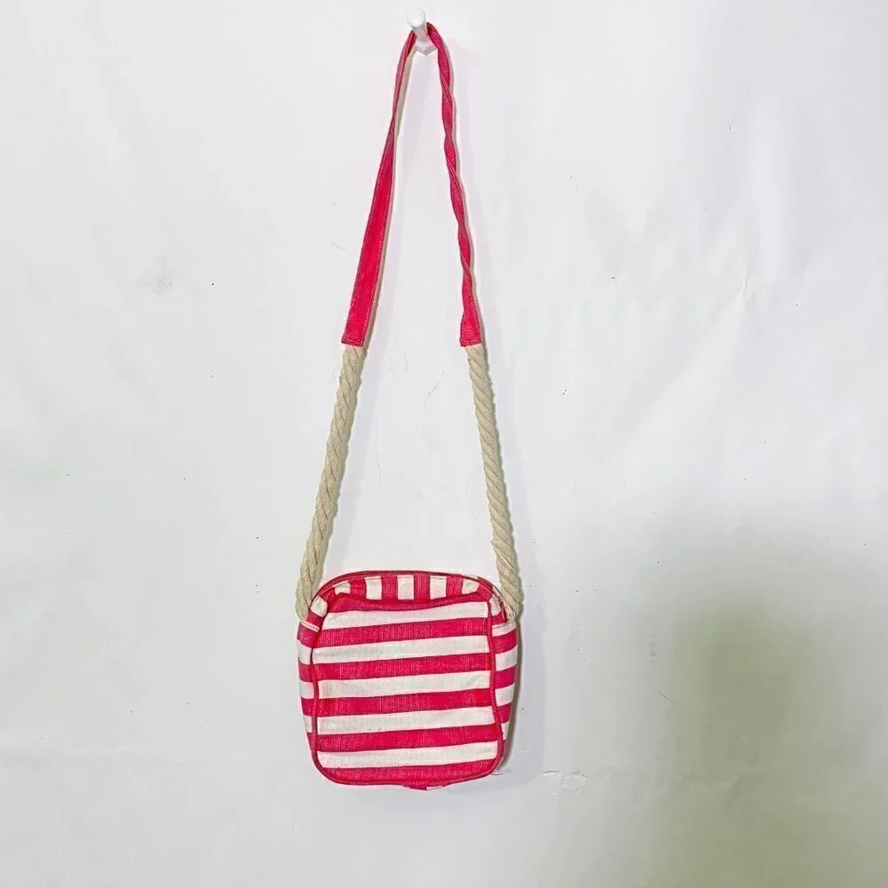 Nautica Heart Pink Striped Cotton Bag